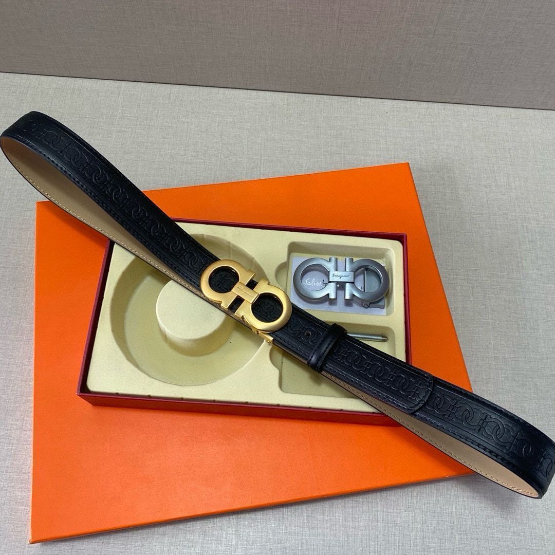 Ferragamo レザー ベルト 2色セット メンズ レザーベルト｜フェラガモ