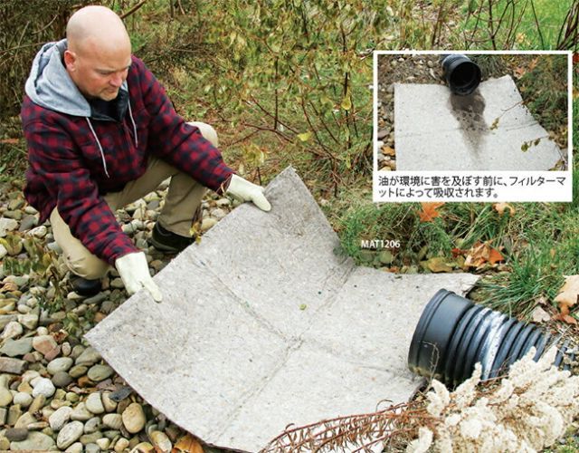 油吸収フィルターマットパッド 幅91cm x 長さ91cm オイル吸着マット MAT1206 PIG ピグ