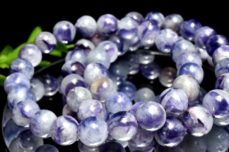 天然石 バイカラー パープルマイカ スフィア 丸玉 レピドライト 雲母