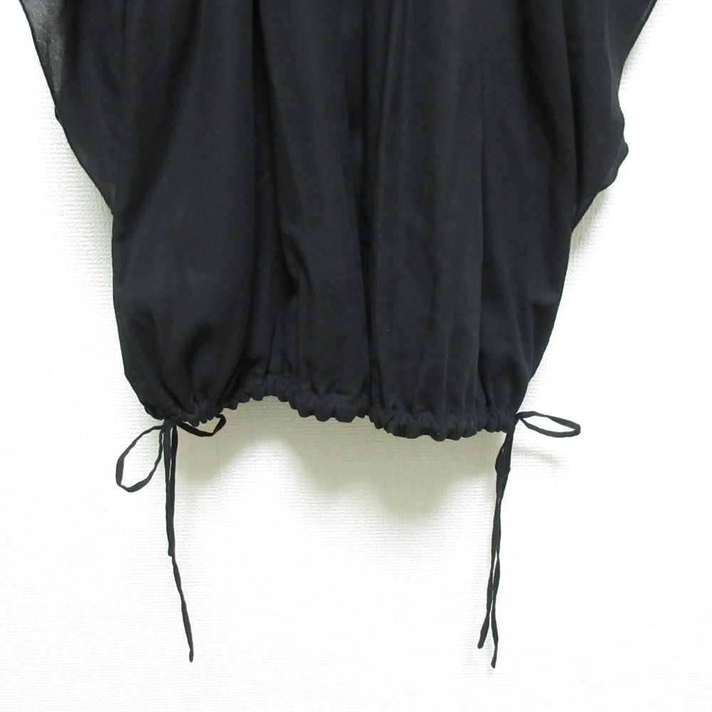 美品☆Drawer ジョーゼットギャザーブラウス サイズ36 ブラック 美品 Drawer ドゥロワー ジョーゼットギャザーブラウス 6521-234-0784