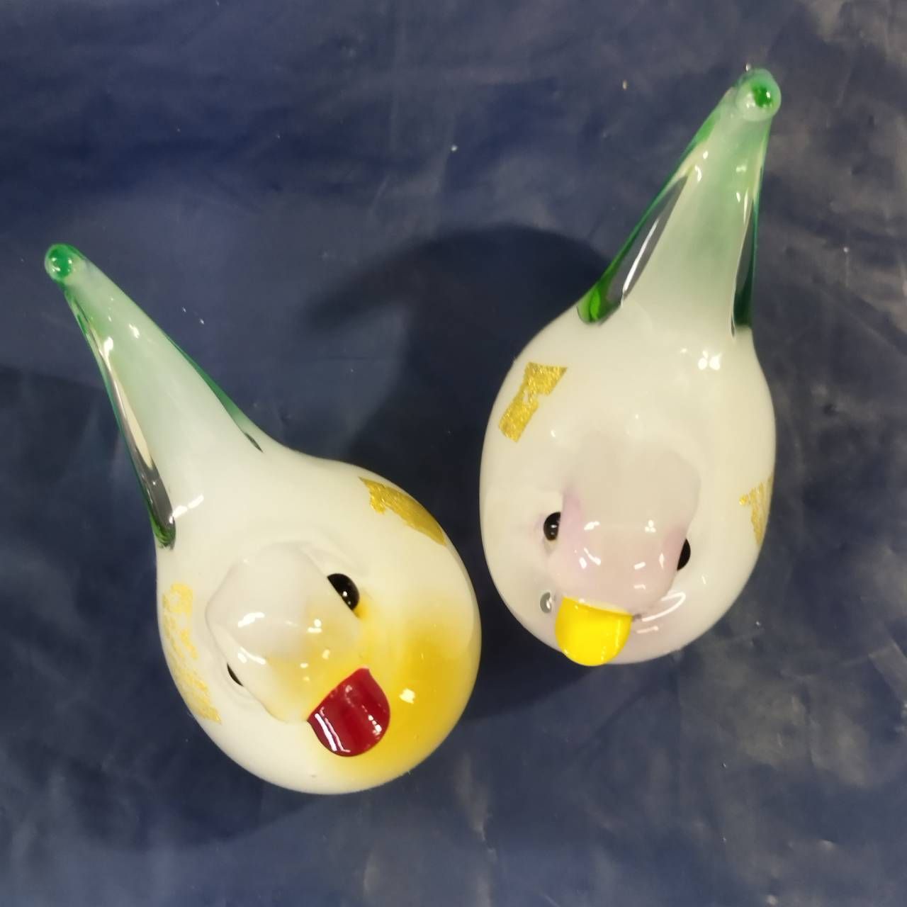 MultiGlass マルティグラス 置物 インテリア ガラス 鳥 鳩 ハト ペア 2