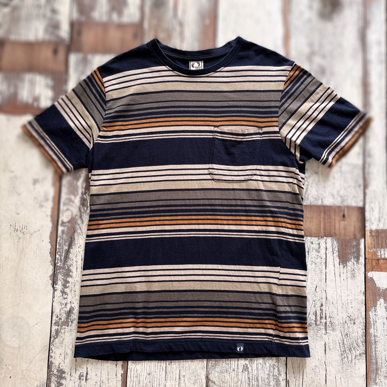 HANGTEN ボーダーTシャツ オールドサーフ レトロ 古着 マルチボーダー 