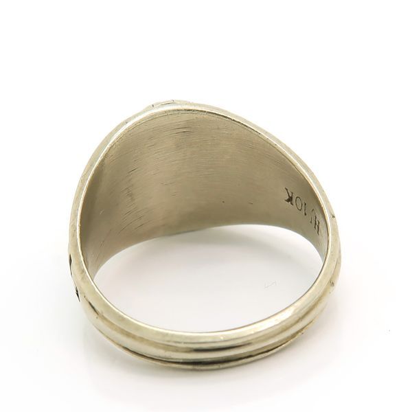 HERFF JONES社 カレッジリング 10K ホワイトゴールド WG 青石