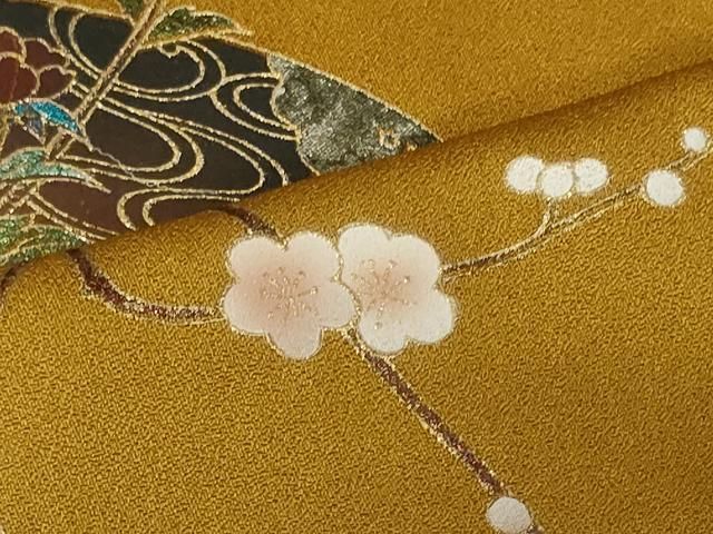 平和屋着物○訪問着 刺繍 短冊草花芝文 金彩 正絹 逸品 DAAV1168tw