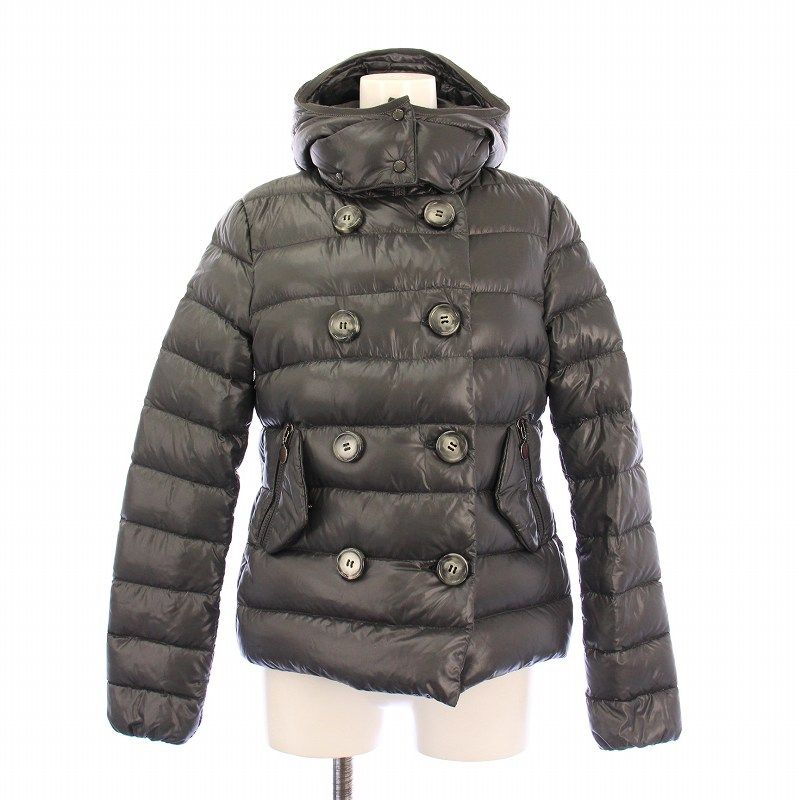 モンクレール MONCLER PLANE ダウンジャケット アウター フード ダブル ナイロン ロゴ 0 グレー |BB