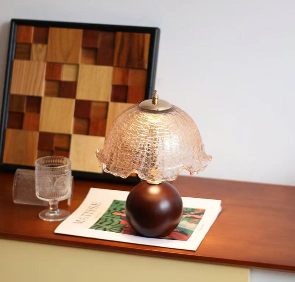 フランス風の中古キノコ型ランプ 美品】フランス アールヌーボー ガレ