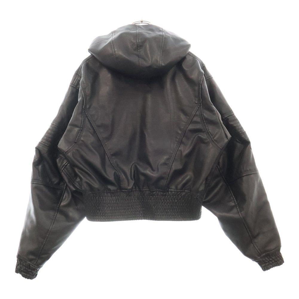 FILTH HOODED LEATHER BOMBER JACKET