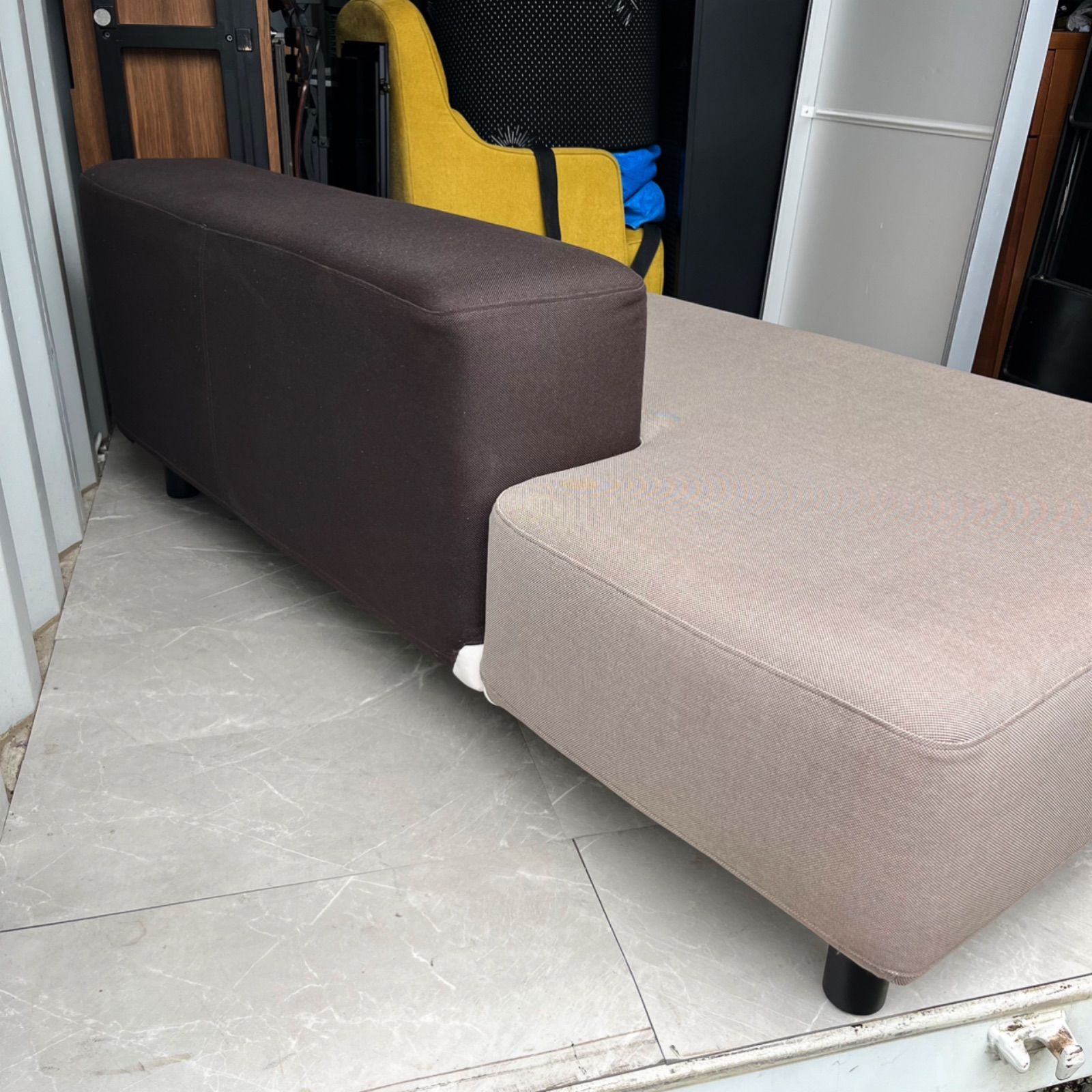 取付無料！無印良品 廃盤希少品 北欧風ナチュラルブラウン3人掛け