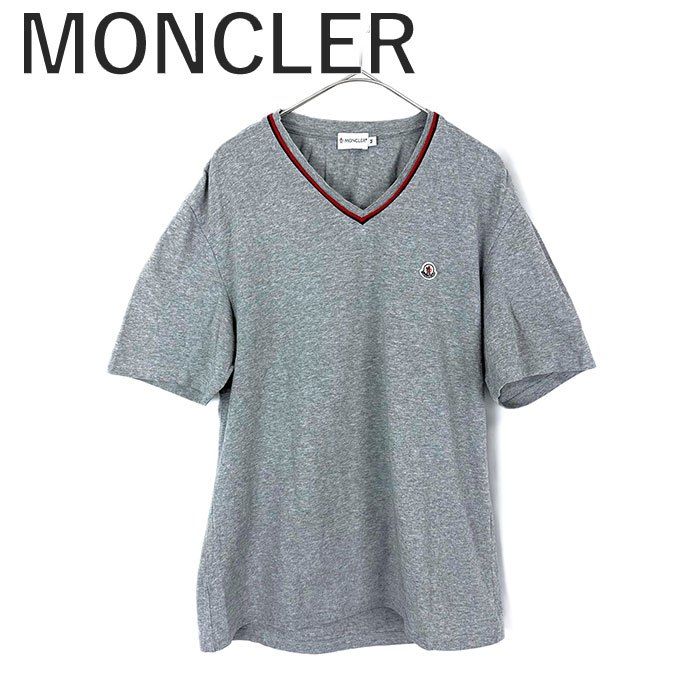 【美品】MONCLER モンクレール ロゴワッペン ラメ グレー 美品】最終値下げ！MONCLER ロゴワッペンTシャツ グレー М