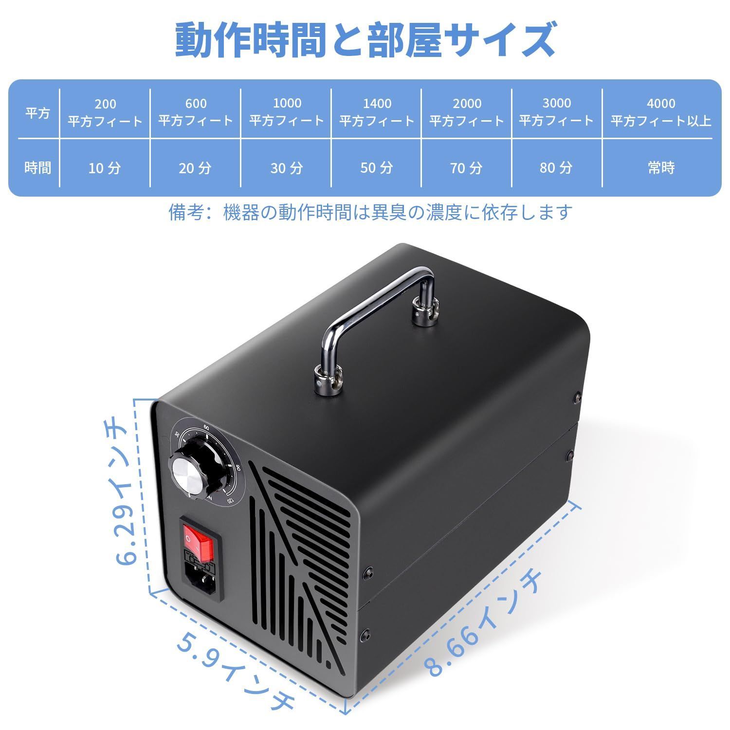 2025年】オゾン発生器 大容量 60000mg/h 広範囲対応 タイマー