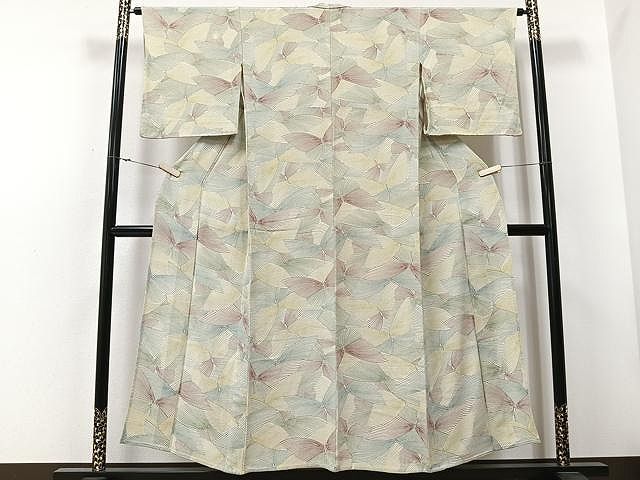 平和屋着物▽江戸小紋 単衣 横段吉祥文 正絹 逸品 CAAV0893ou