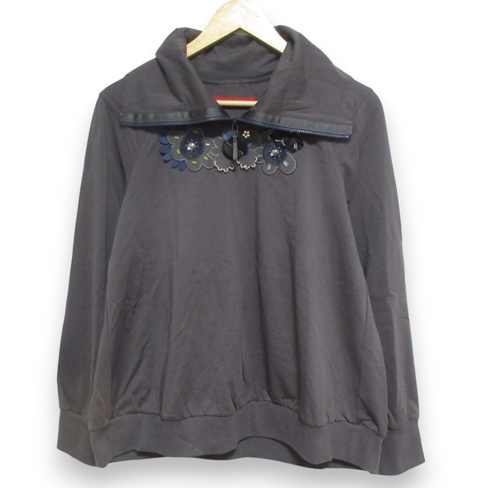 ♥ OLEBOREBLA ALBEROBELLO オレボレブラ アルベロベロ ぶたさん ハイネック ロングスリーブ カットソー Mサイズ グレー レディース 古着