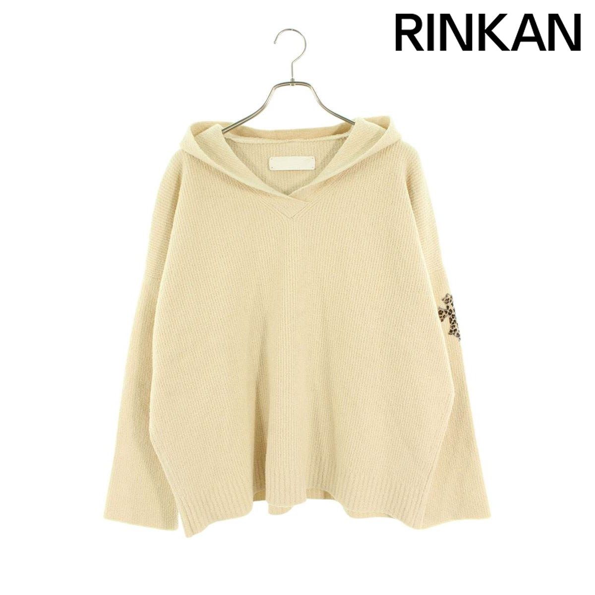クロムハーツ ハラコクロスパッチカシミアニットパーカー メンズ MED/LRG