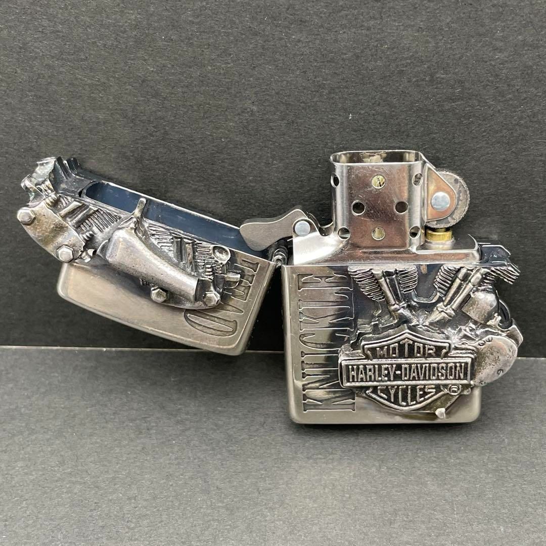 Zippo ハーレーダビッドソン ナックルヘッドエンジン 立体メタル貼り