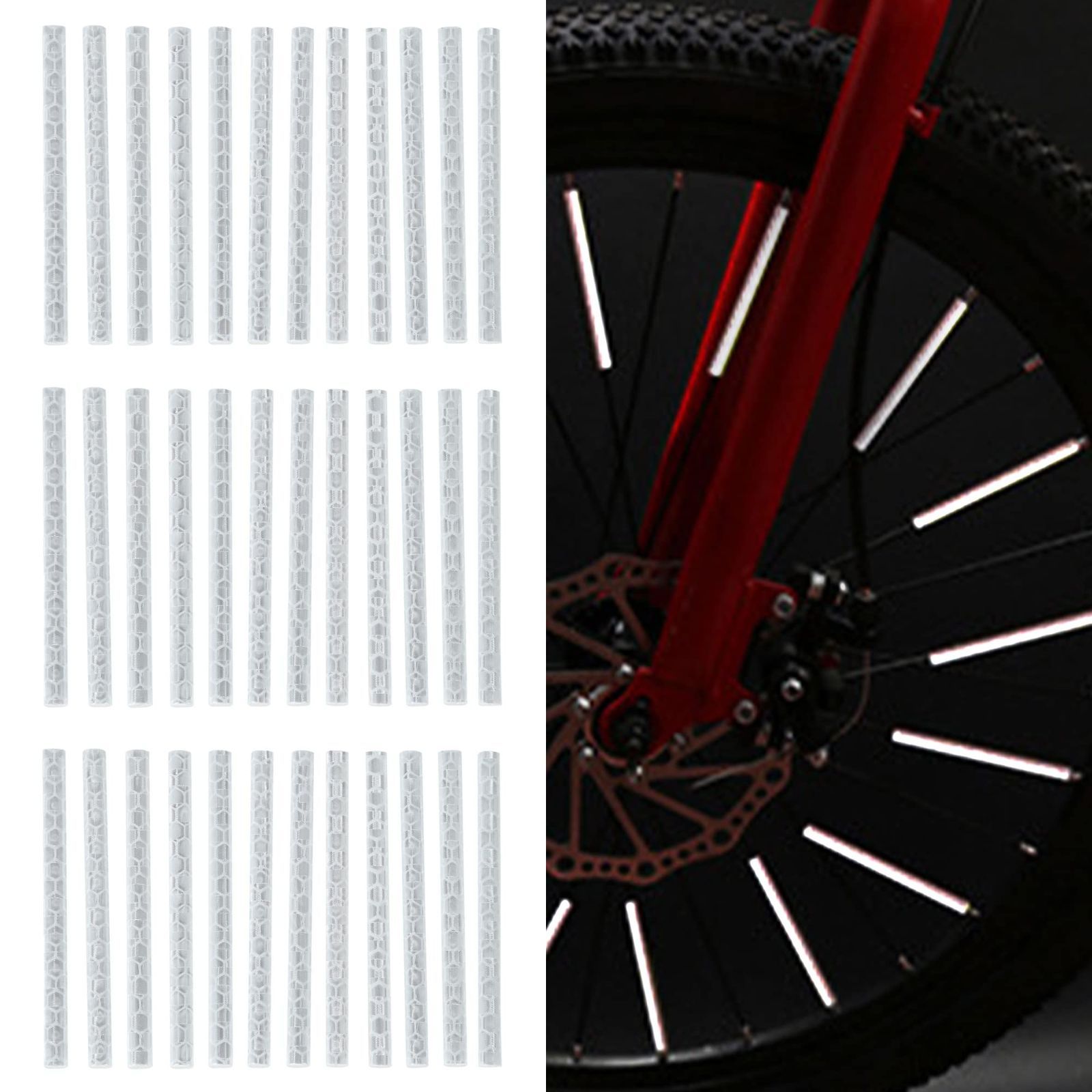 売切注意 お急ぎ下さい 大容量 夜間 可視 ３６本入り 通学 サイクリング スポーク 反射版 防犯 リア フロント リフレクター クロスバイク マウンテンバイク ホイール 自転車 子供 車椅子 安全