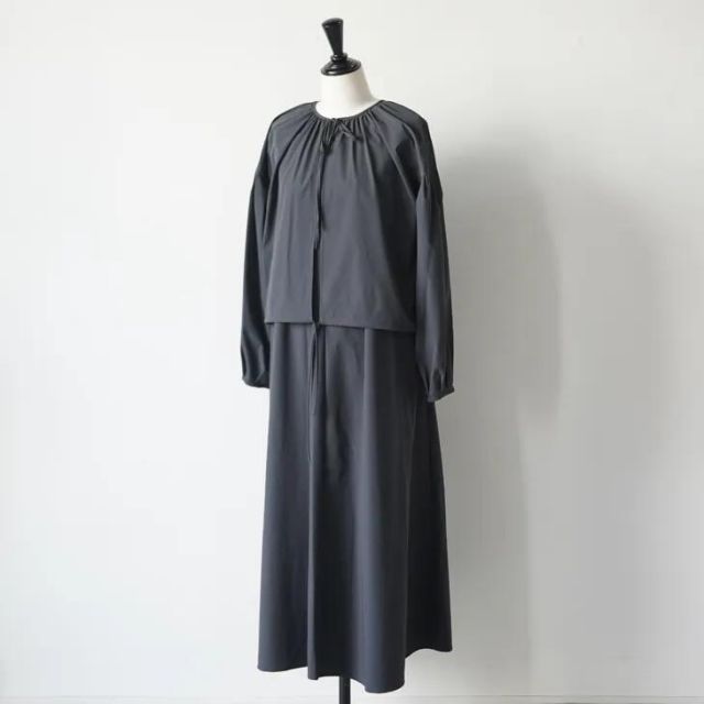 frescute フレスキュート | ナイロンストレッチ アンサンブル OP|JK チャコール|ブラック size 38 | ワンピース ドレス セットアップ