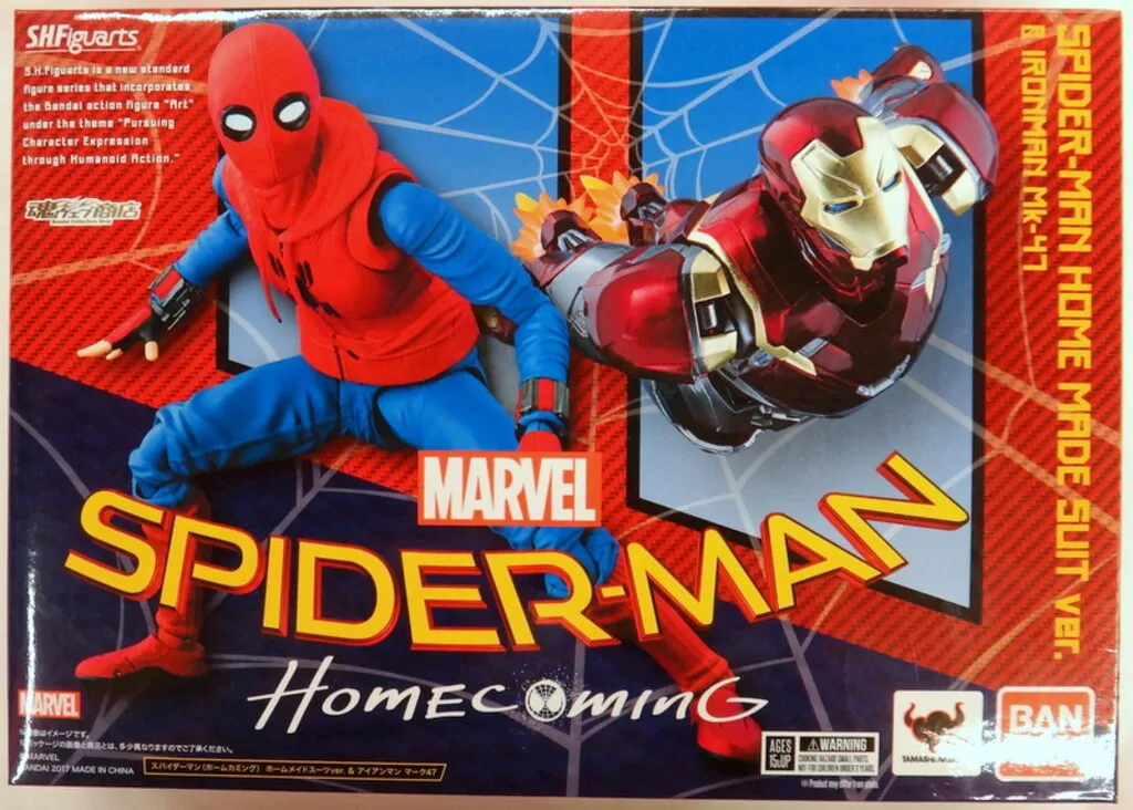 【美品】即発送！ フィギュアーツ　アイアンマンMk47&スパイダーマン 話題の最新映画『スパイダーマン：ホームカミング』に登場の