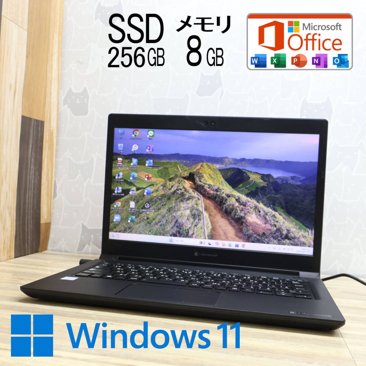 完動品 高性能8世代4コアi5！SSD256GB メモリ8GBS73/DN Core i5-8250U Webカメラ TypeC Win11 MS Office2019 Homeu0026BusinessP79755