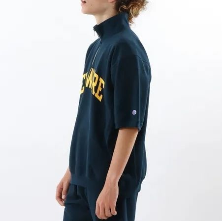 チャンピオン リバースウィーブ ハーフジップ　半袖スウェット Champion チャンピオン ハーフジップスウェット REVERSE WEAVE