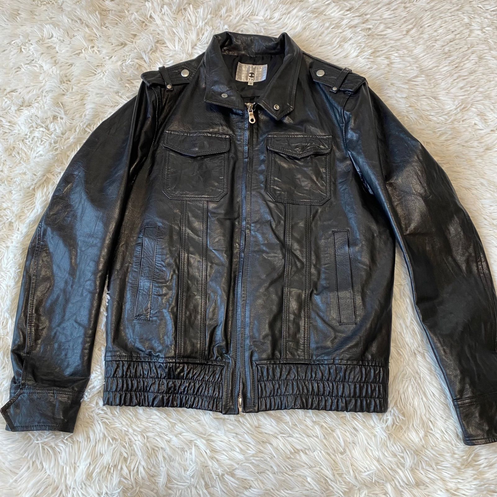 tkタケオキクチ レザーシングルライダースジャケット タケオ・キクチ