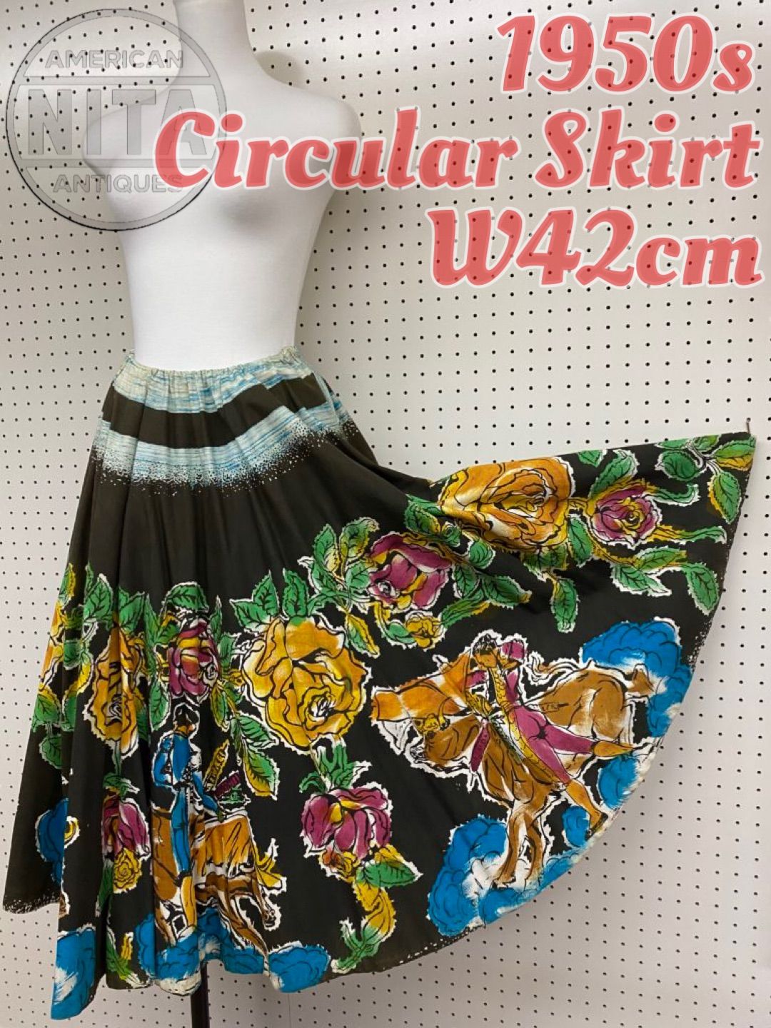 50s メキシカンサーキュラースカート　ヴィンテージ　希少 50s メキシカンサーキュラースカートヴィンテージ希少
