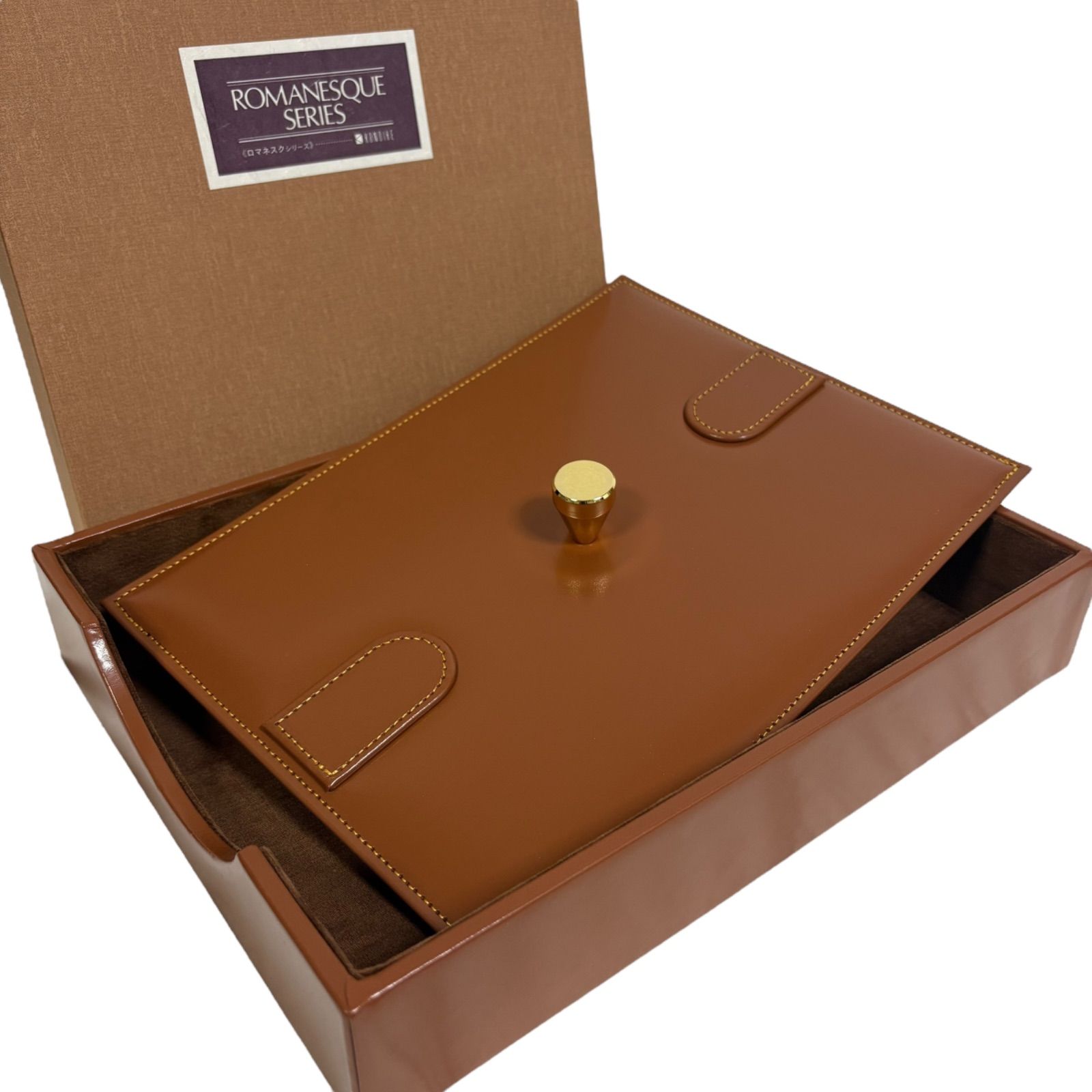 【極美品】KONOIKE 鴻池製作所 レザー調 レタートレー ブラウン 極美品】KONOIKE 鴻池製作所 レザー調 レタートレー ブラウン