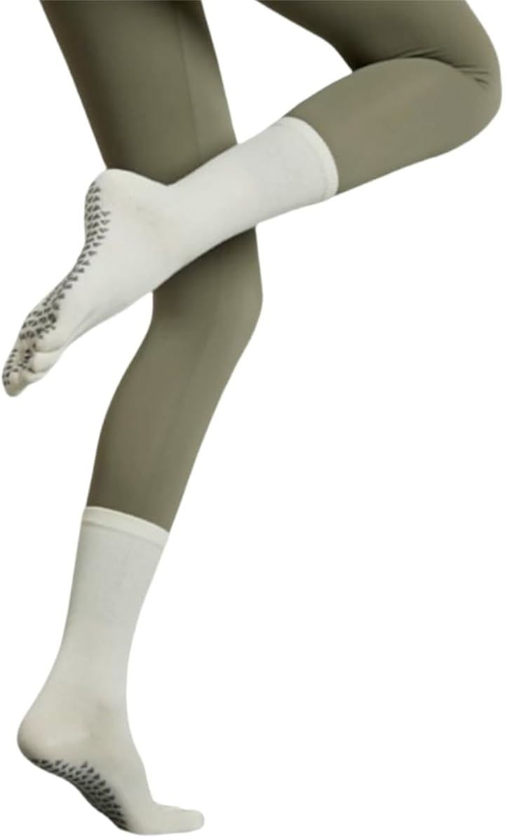 TOPIKE 여성용 요가 양말 5 손가락 미끄럼 방지 요가 양말 스타킹 필라테스 양말 스포츠 양말 항균 냄새 방지 양말 땀 흡수성 면 수분 흡수 통기성 (화이트, 22.5-25.0 cm)