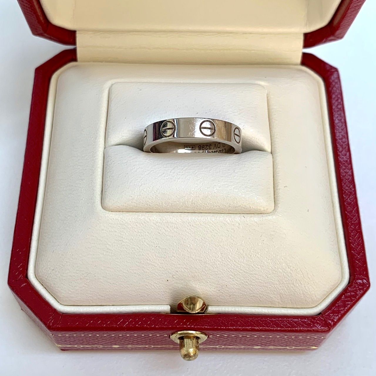 【上美品⭐️Cartierカルティエ】 『 LOVE 』 ラブリング 指輪　 750 K18WG　 ホワイトゴールド　 シルバーカラー　  サイズ刻印48 約7.5号　 外箱・専用ケース付き （AYA） 0240418022002S