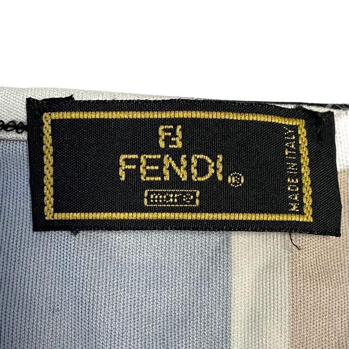 FENDIフェンディ半袖カットソーブルーブラウンストレッチ素材