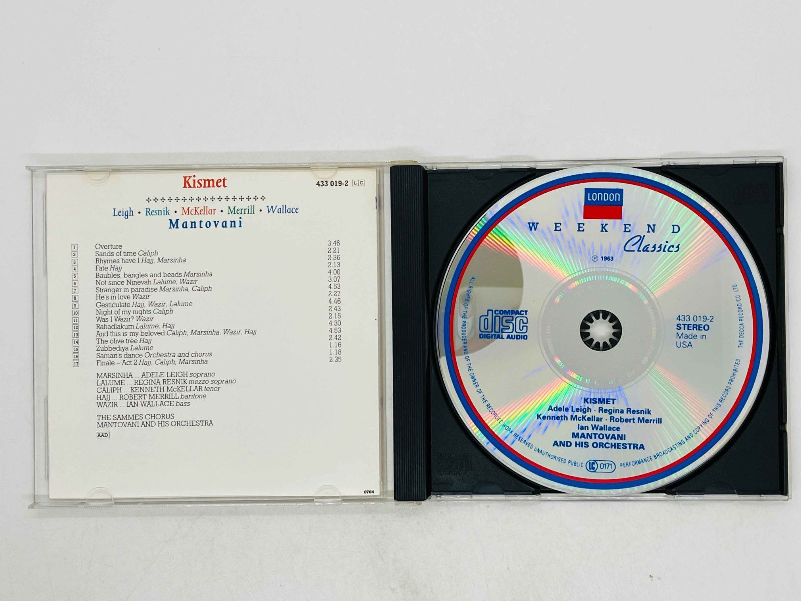 CD KISMET MANTOVANI / WEEKEND CLASSICS / マントヴァーニ キスメット 433 019-2 Z34