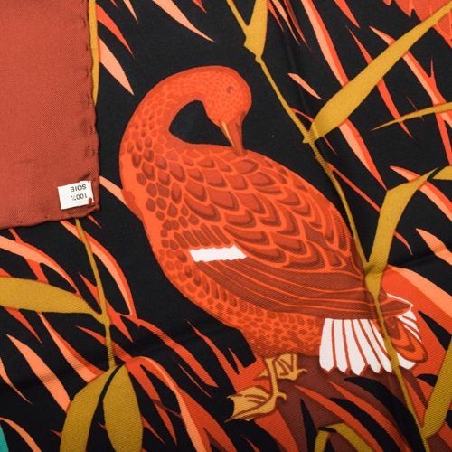 エルメス HERMES スカーフ カレ90 シルク COLS VERTS マガモ 鴨