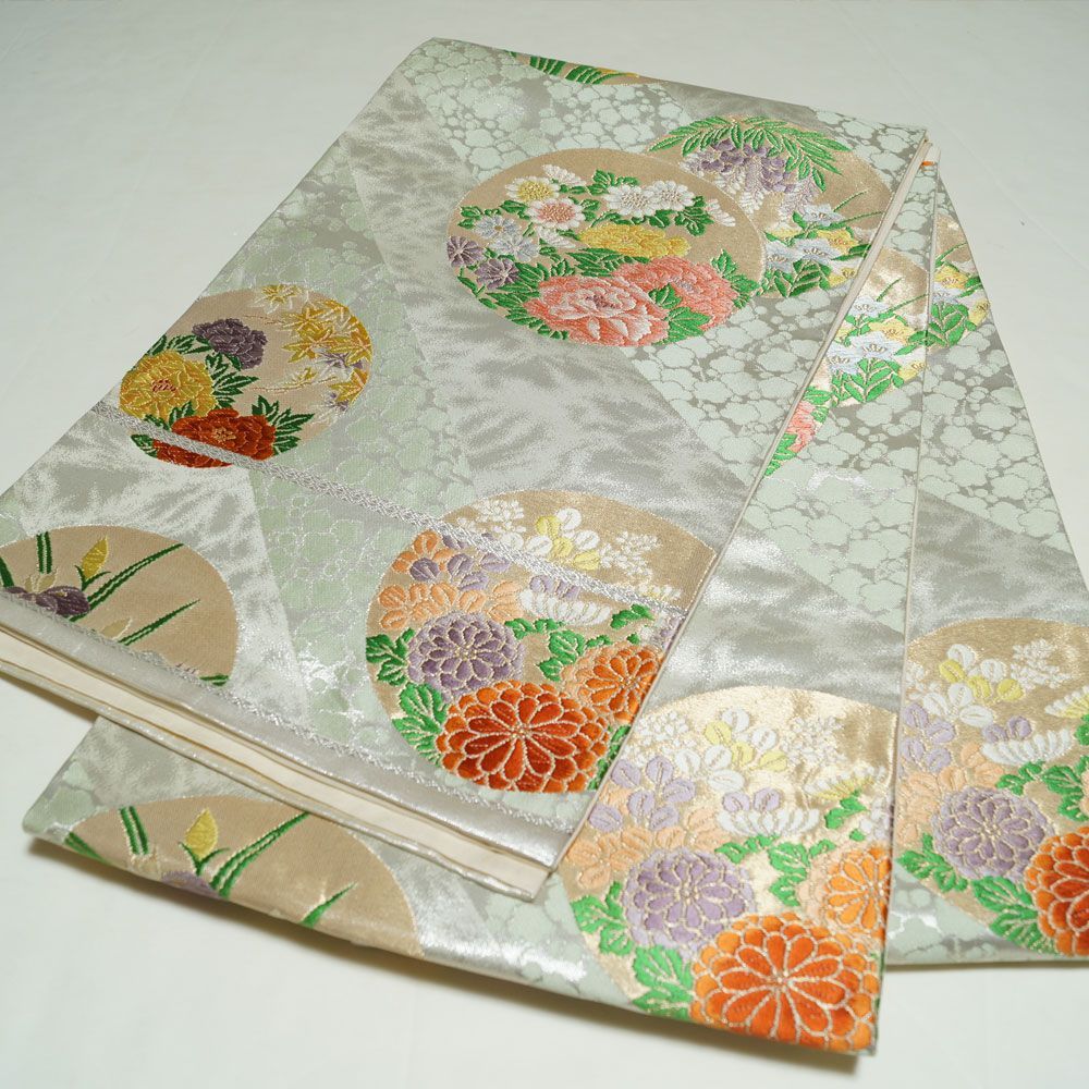 振袖セット 振袖・袋帯 2点 セット Mサイズ 少難有品 着付け練習用 【 中古 踊り 着物 セット リサイクル 振袖 リサイクル着物 正絹 お茶 卒業式 成人式 お稽古 販売 振袖 アウトレット 古典柄 購入 振り】