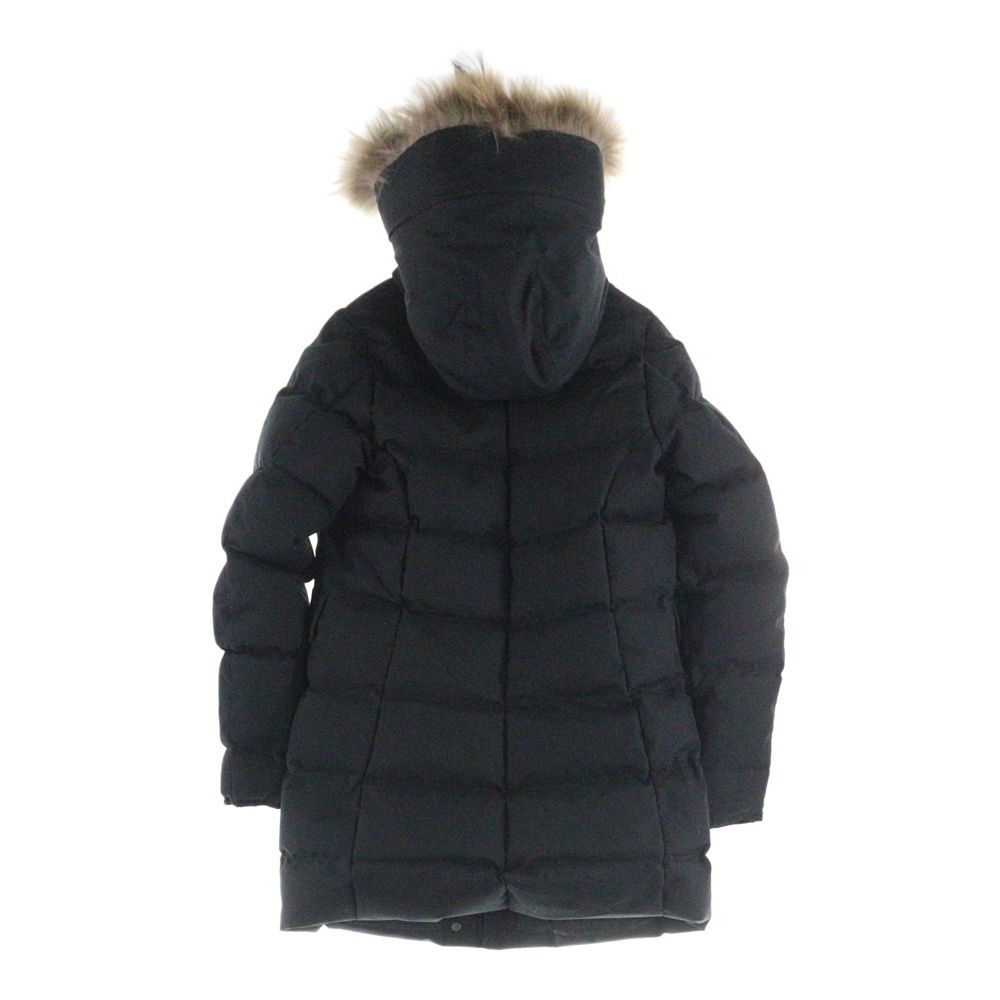 PYRENEX ピレネックス GRENOBLE グルノーブル ラクーンファー フーデッド ジップアップ ダウン ロング ジャケット コート ブラック レディース HWO053