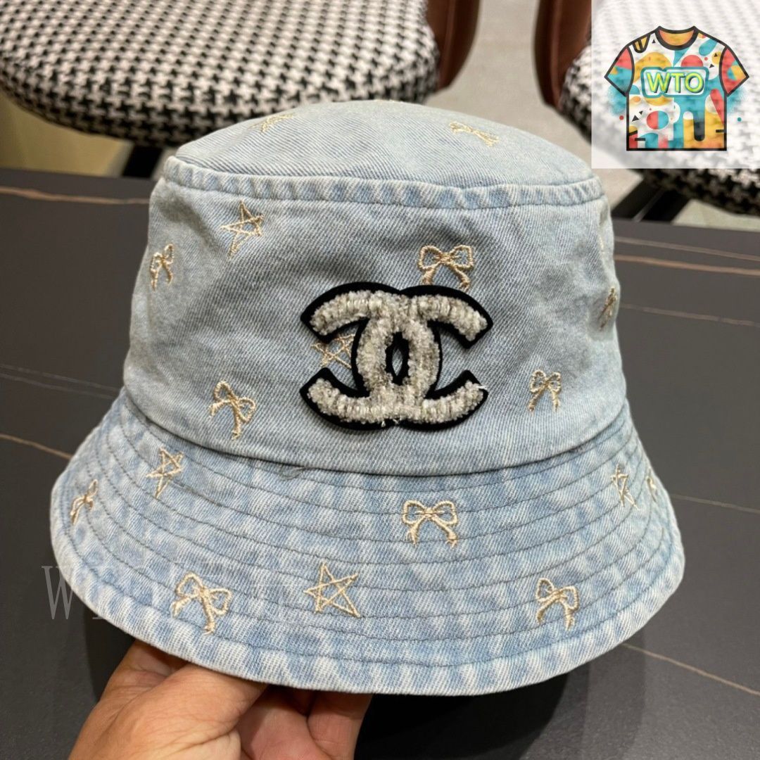 【美品】シャネル ♡ バケットハット・デニムクラッシャーハット CHANEL - シャネル CHANEL デニムクラッシャーハット 総柄ロゴ