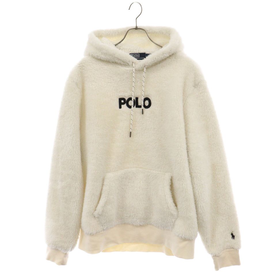 POLO RALPH LAUREN (ポロラルフローレン) フロントロゴ フリースクルーネックパーカー ホワイト