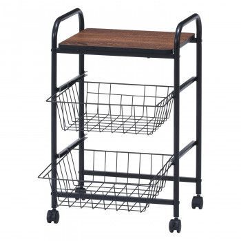 不二貿易 C/D:15420 キッチンワゴン FBC-01-1 BK/BR 15420