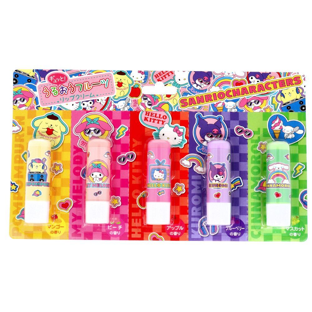 6セット サンリオキャラクターズ ギュッと うるおうフルーツリップクリーム