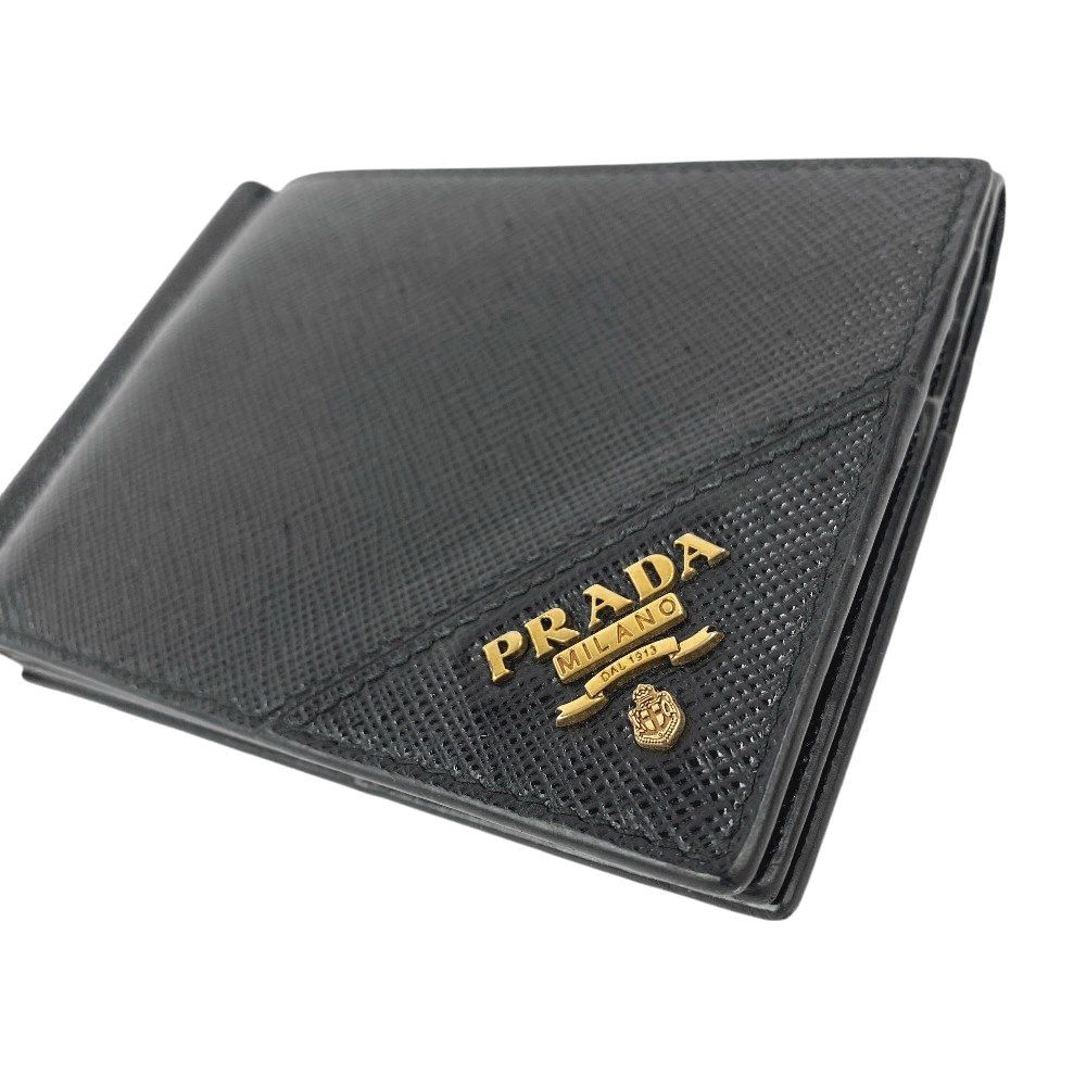 □中古□ プラダ 2つ折り マネークリップ 財布 メンズ サフィアーノ  
