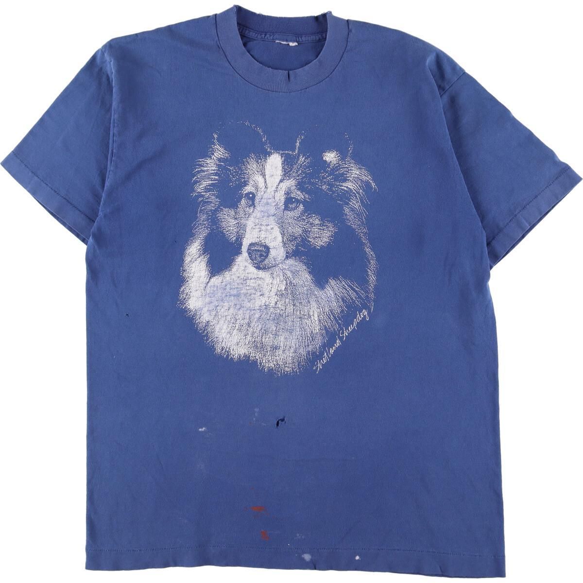 古着 90年代 犬柄 アニマルプリントTシャツ メンズL ヴィンテージ 