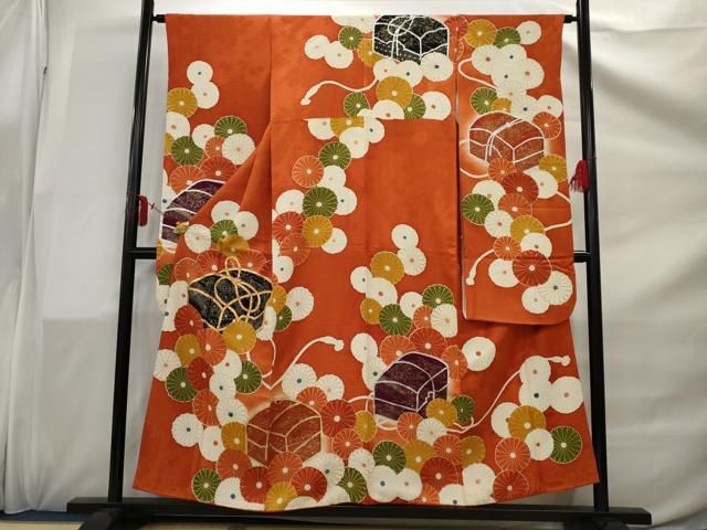 平和屋着物○豪華振袖 梅短冊文 暈し染め 金糸 金彩 仮絵