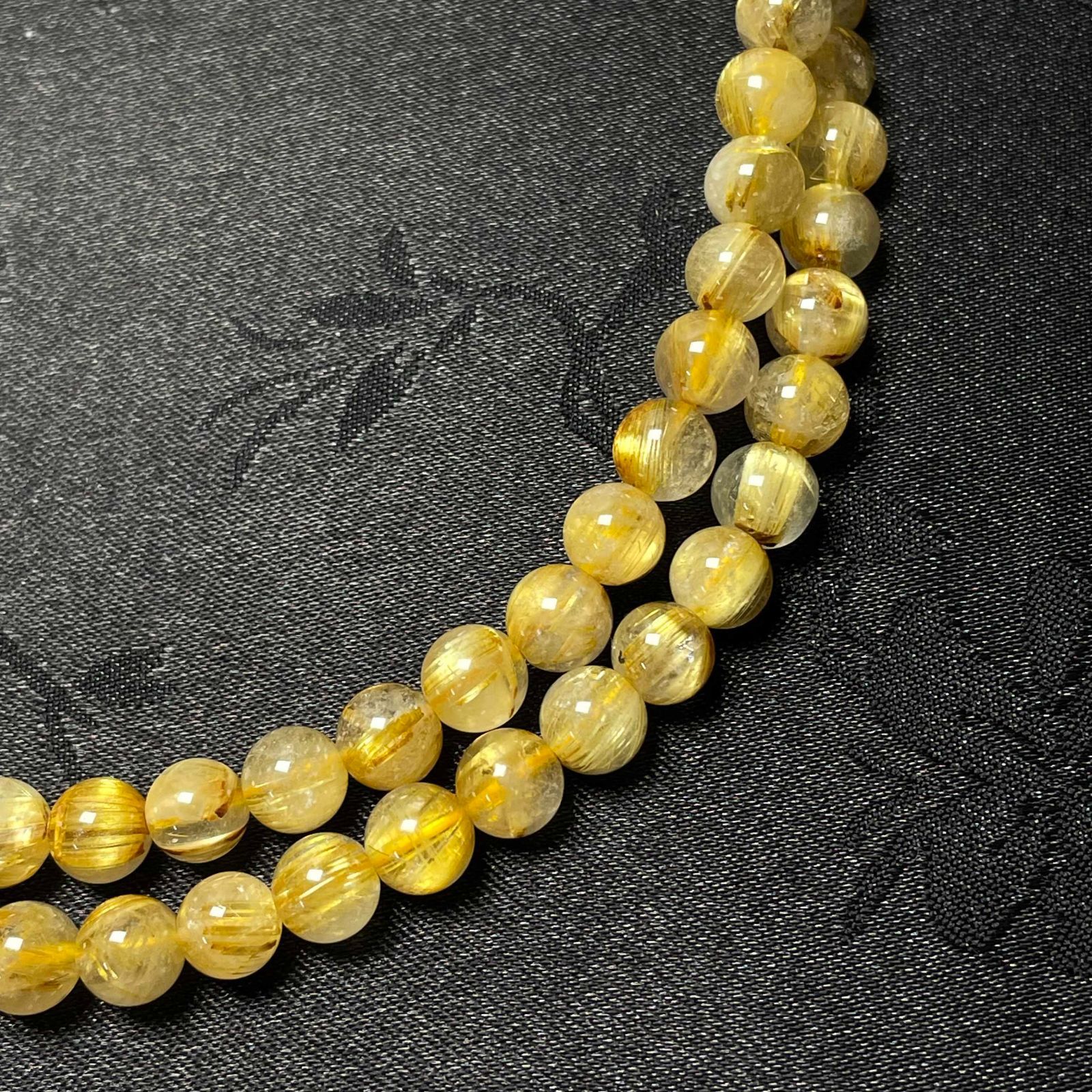 上品 EU製 ☆タイチンルチル☆黄金針水晶 ゴールド 金運 開運 3本巻き