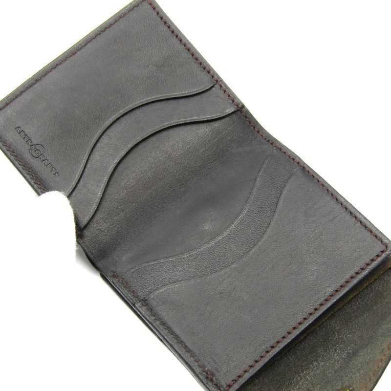 ARTS&CRAFTS アーツアンドクラフツ 二つ折り財布 ELBAMATT TRIFOLD WALLET バケッタレザー ELBAMATT テンペスティ社 ネイビー  24003294