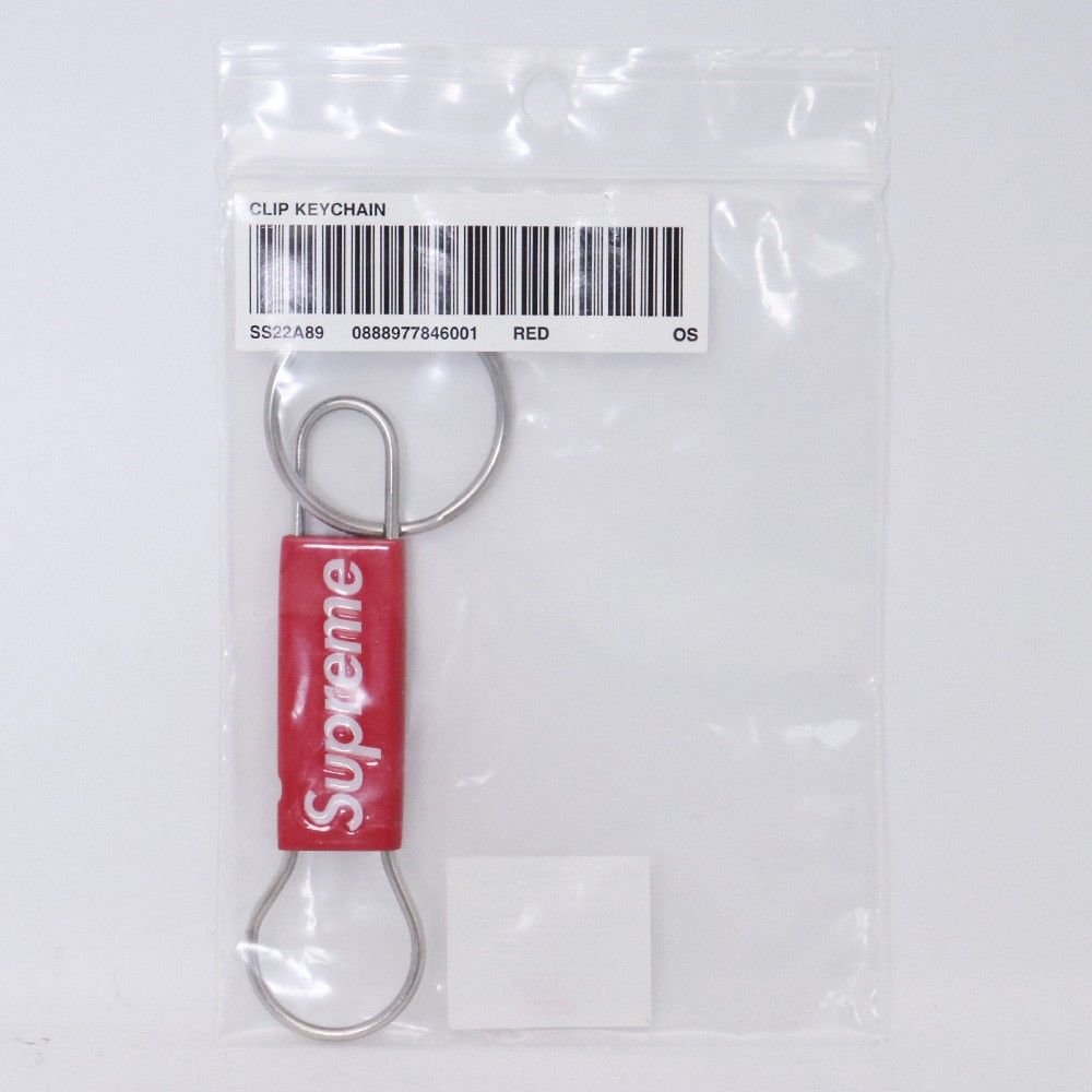 SUPREME Clip Keychain レッド