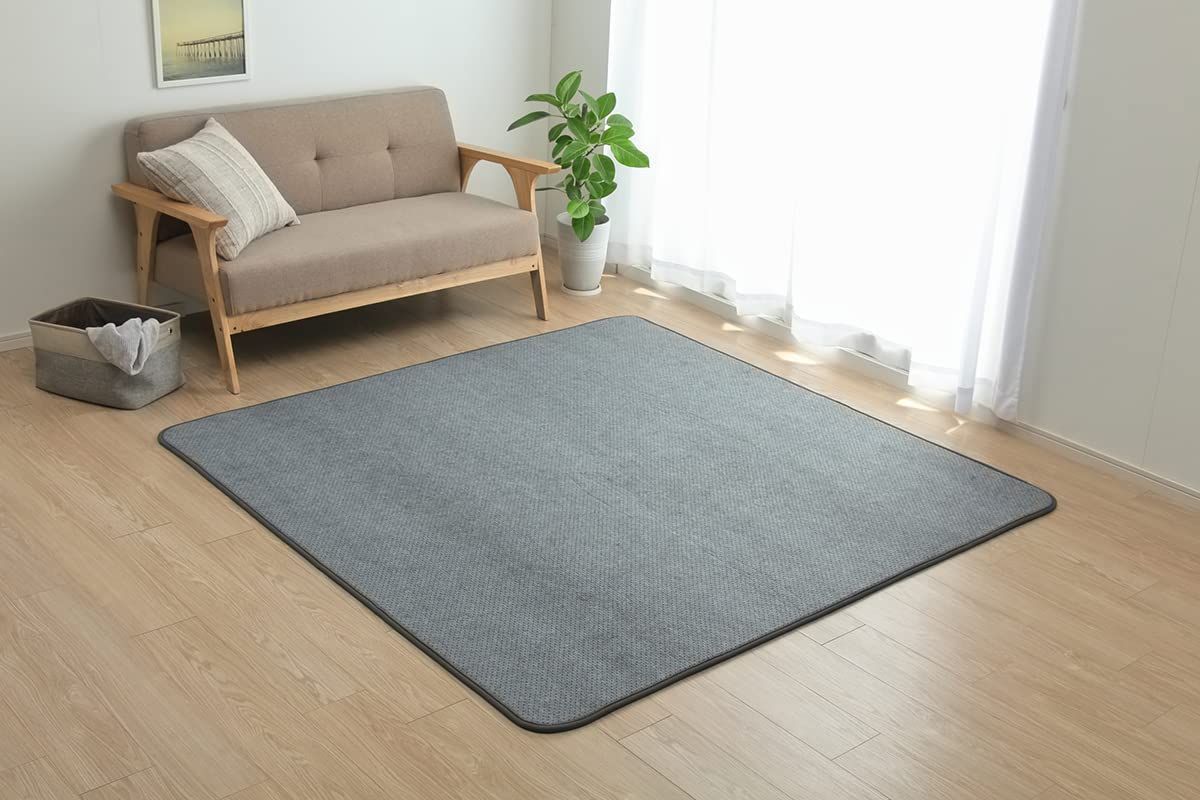 新着商品 ふっくら ラグ用下敷き 床暖房対応 ホットカーペット対応 ズレない すべり止め 洗える クッション へたりにくい 防音 厚み15mm リビング 約125×180cm グレー ナイス 1.5畳 子ども部屋 長方形 厚手 下敷き カーペット ＃1291