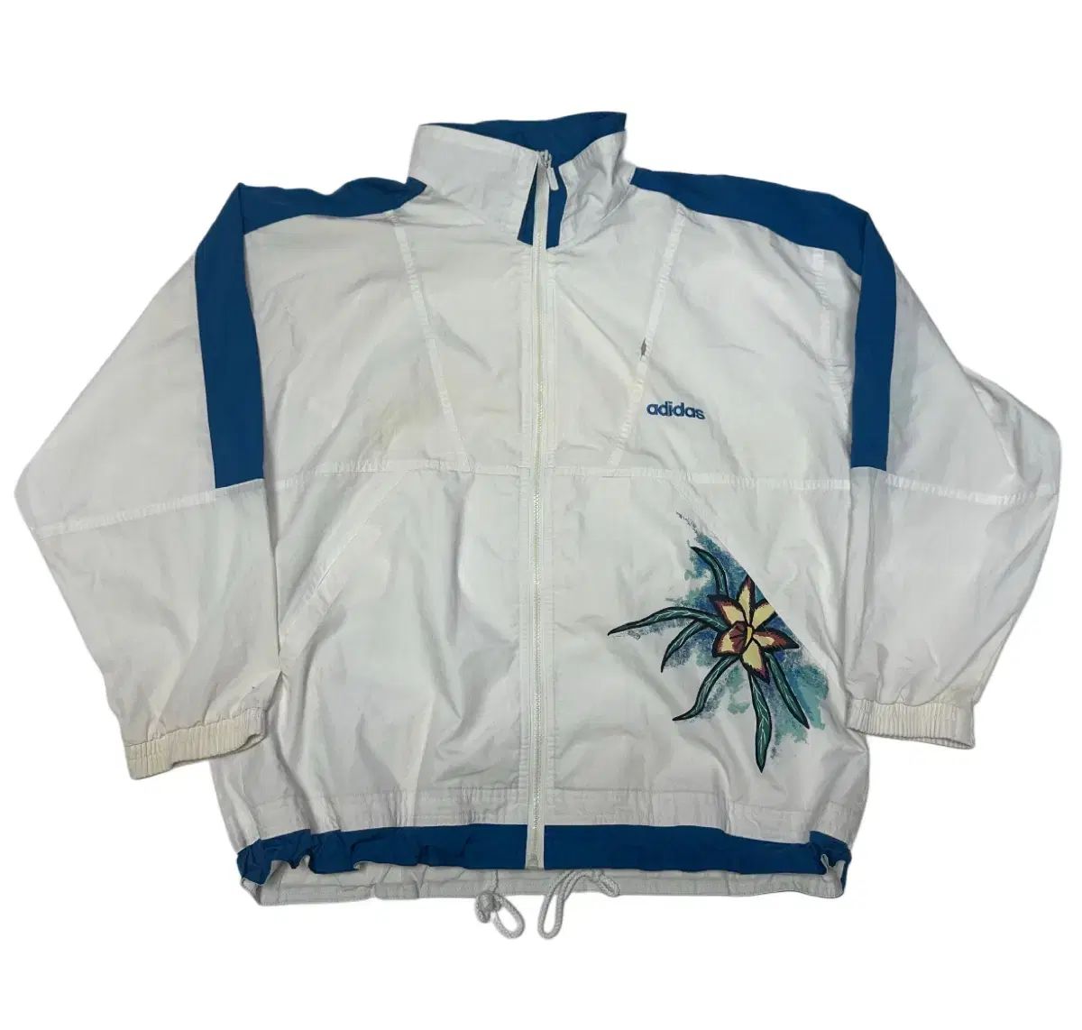 アディダス 80s スクール フローラル 白 ウィンドブレーカー 100