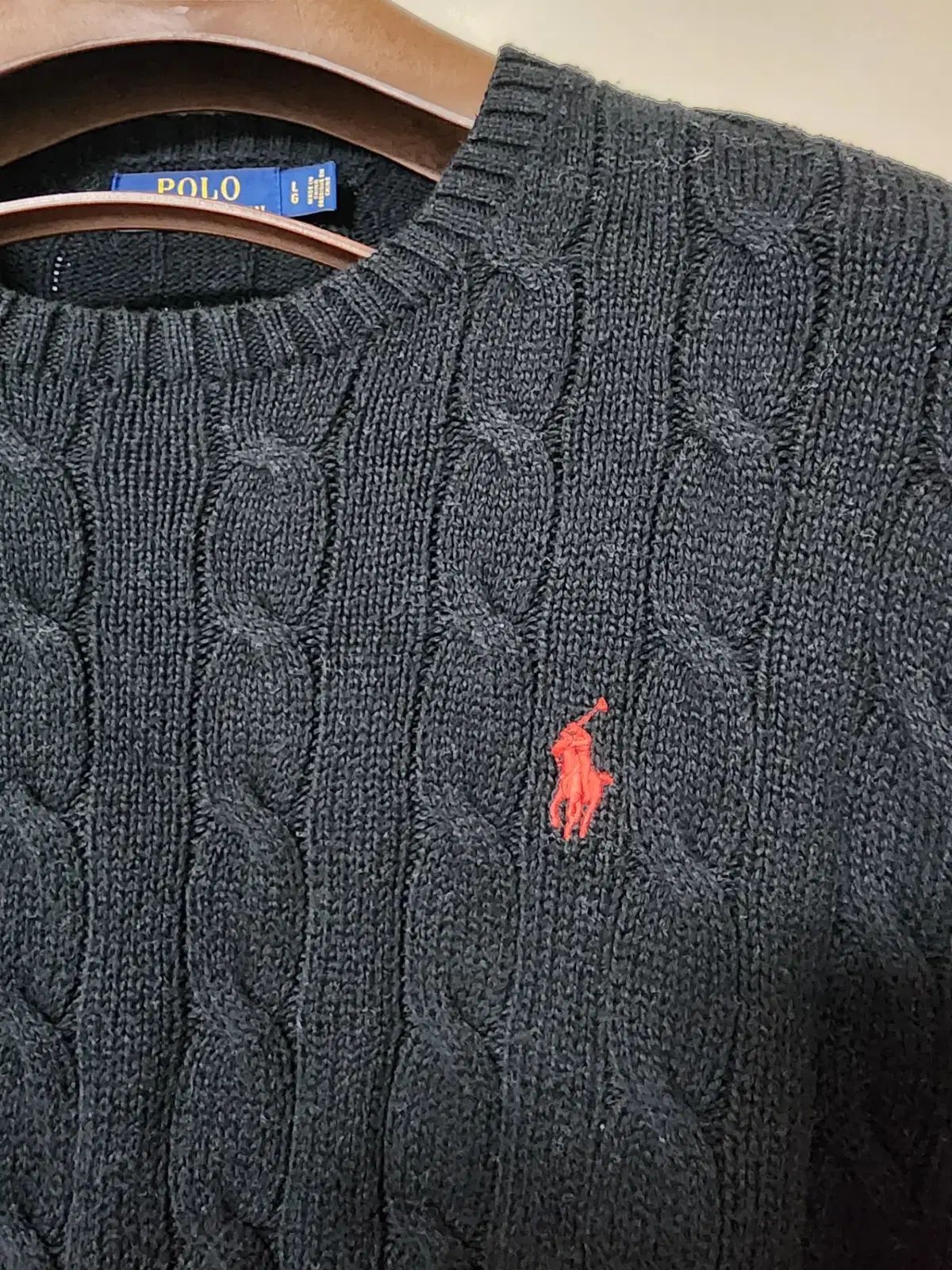 ポロ ケーブル編み ニット L 100