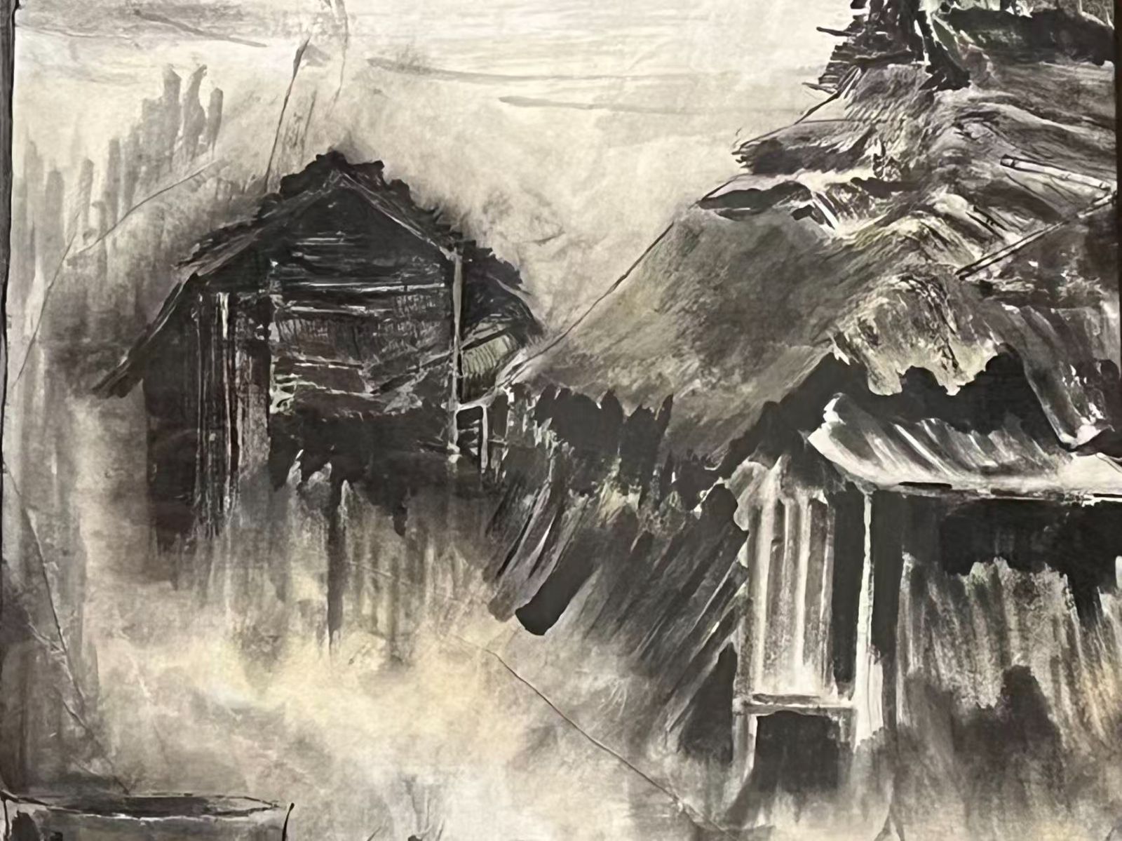 額 水墨画 日本画 風景画 額装 額入り 美術 芸術 壁掛け飾り