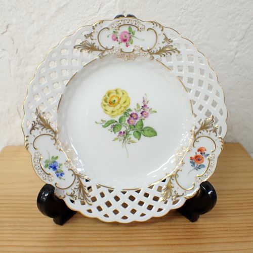 マイセン Meissen ベーシックフラワー バラ 二つ花 透かし 飾り