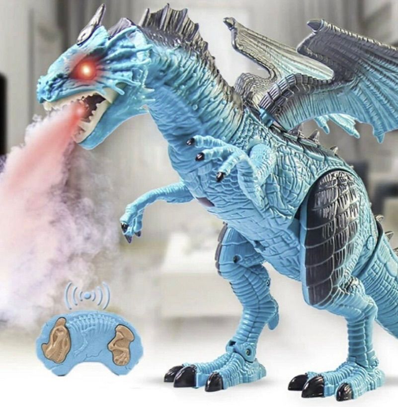 玩具 ドラゴン ラジコン 霧吐く レッドorブルー 特大 竜 龍 置物 鳴く