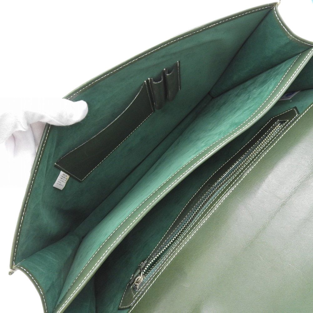 美品 アルニス ARNYS PARIS ロゴエンボス カーフレザー ブリーフケース